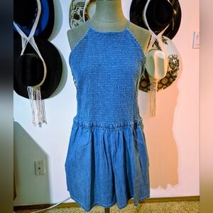 VENUS Light Blue Denim Halter Dress